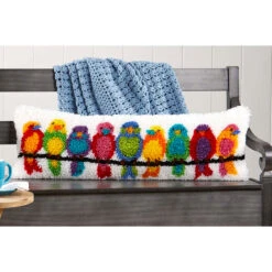 Herrschners Birds Of A Feather Bench Pillow Latch Hook Kit