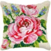Orchidea Pink Roses & Blue Flowers Pillow Cover Latch Hook Kit -Textile Shop 134143 86275.1693412038