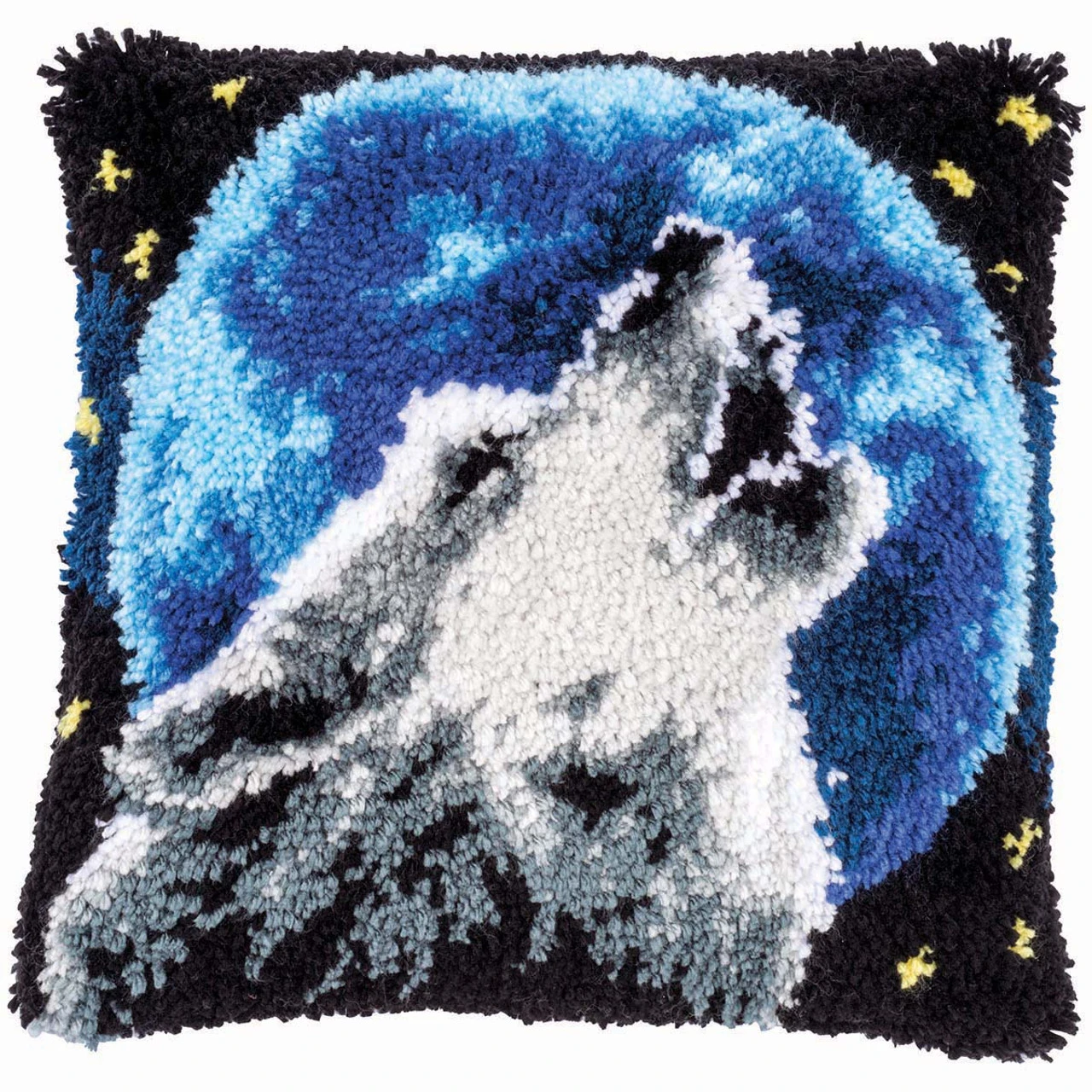 Vervaco Wolf Pillow Cover Latch Hook Kit 2 Vervaco Wolf Pillow Cover Latch Hook Kit