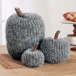 Herrschners Fancy Pumpkins - Set Of 3 Knit Kit