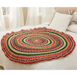Red Heart Circular Fall Mandala Throw Crochet Kit