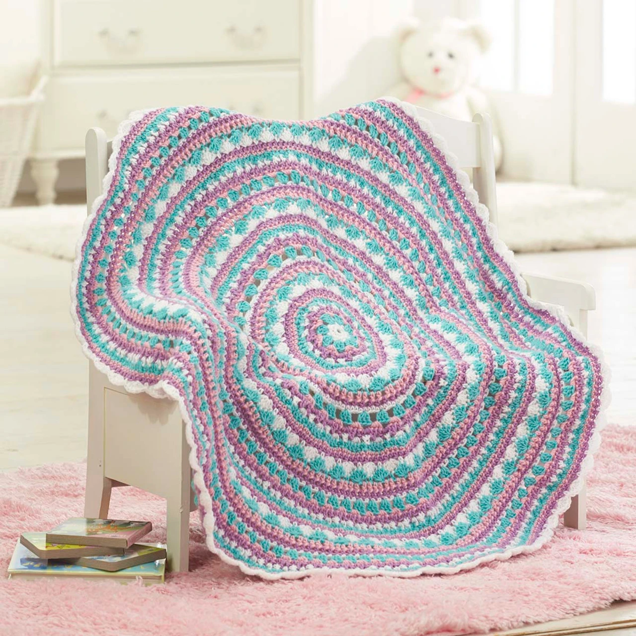 Herrschners Going In Circles Baby Blanket Crochet Kit 3 Herrschners Going In Circles Baby Blanket Crochet Kit