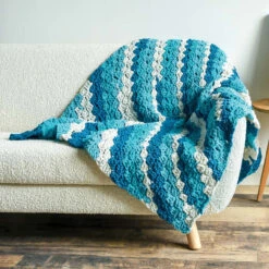 Bernat Striped C2C Crochet Blanket Kit