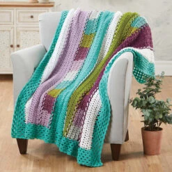 Herrschners Jeweled Trellis Afghan Crochet Kit