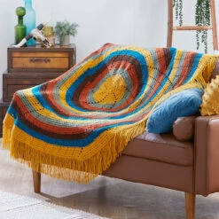 Herrschners Autumn Perplexation Afghan Crochet Kit