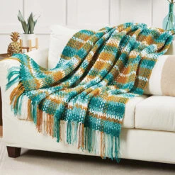 Herrschners Asher Plaid Afghan Crochet Kit