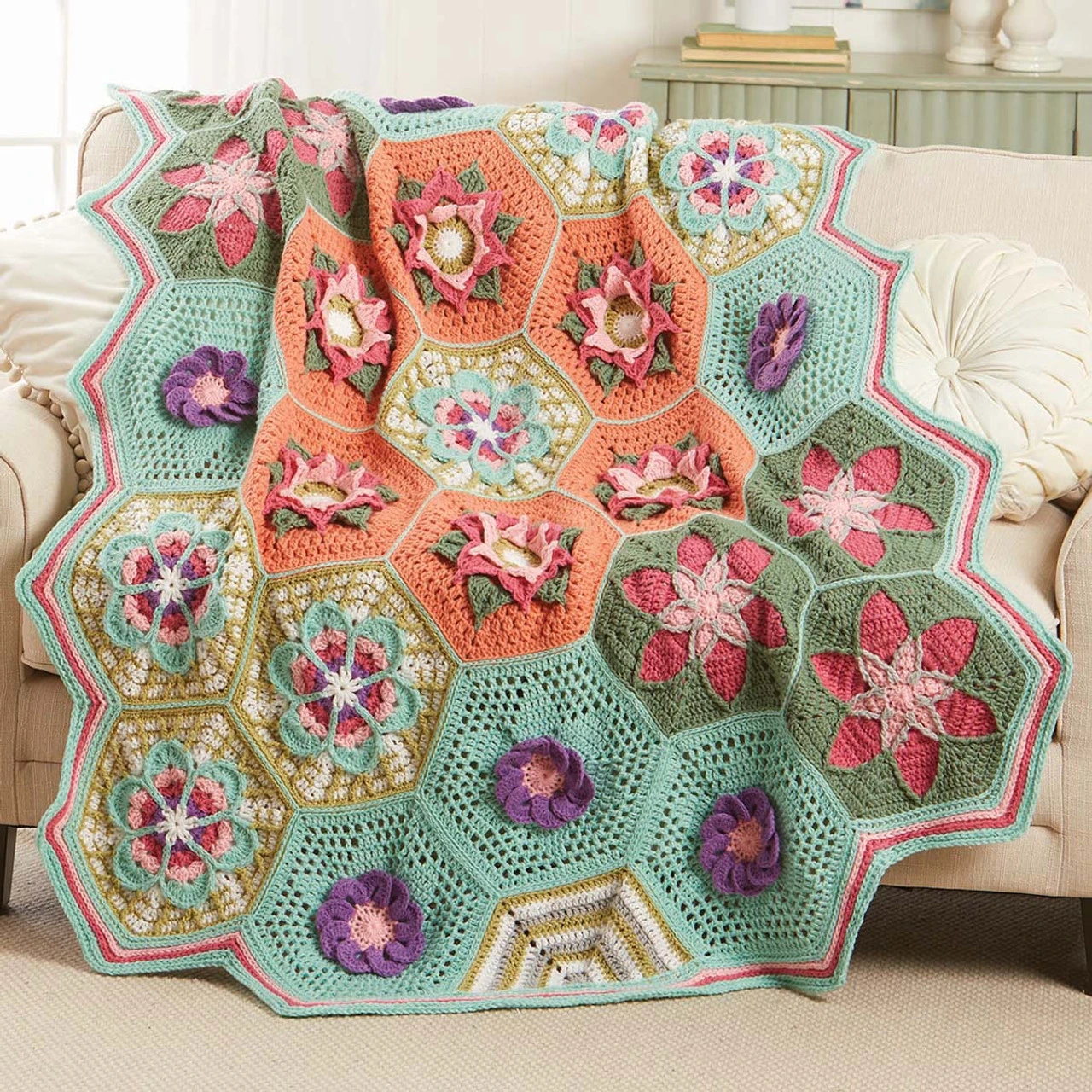 Herrschners Flower Shoppe Crochet Afghan Kit 3 Herrschners Flower Shoppe Crochet Afghan Kit