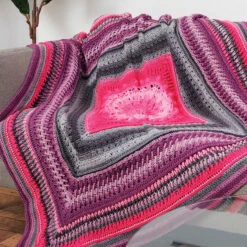 Red Heart Study Of Ombre Afghan Crochet Kit