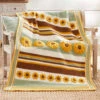 Herrschners Sunflowers & Stripes Afghan Crochet Kit -Textile Shop 206161 30749.1693428502