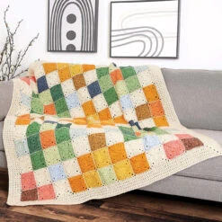 Caron Country Quilt Blanket Crochet Kit