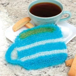 Red Heart Coffee Mug Scrubby Knit Kit