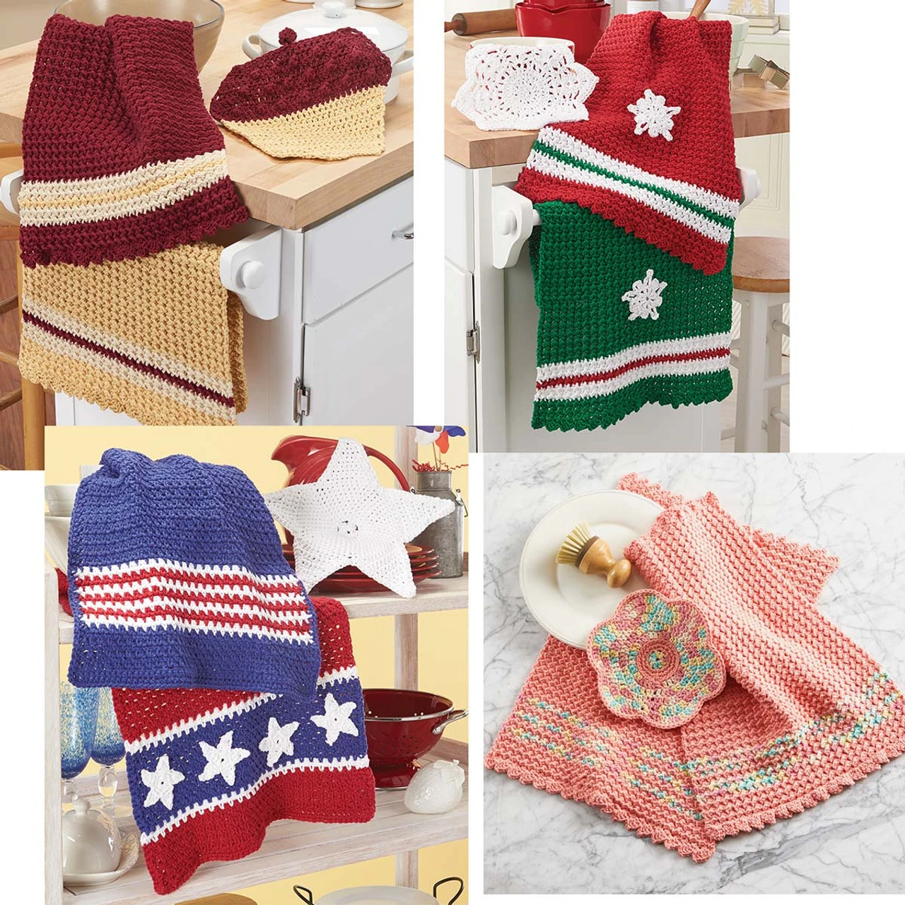 Village Yarn Kitchen Towels & Dishcloths - Buy 4 & Save! Crochet Kit 3 Village Yarn Kitchen Towels & Dishcloths - Buy 4 & Save! Crochet Kit