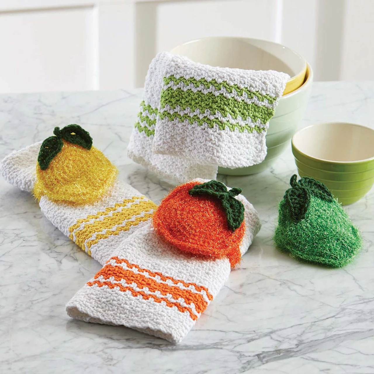 Herrschners Citrus Towel & Scrubby Set 3 Herrschners Citrus Towel & Scrubby Set