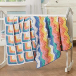Herrschners Playtime Rainbow Blankets Crochet Kit