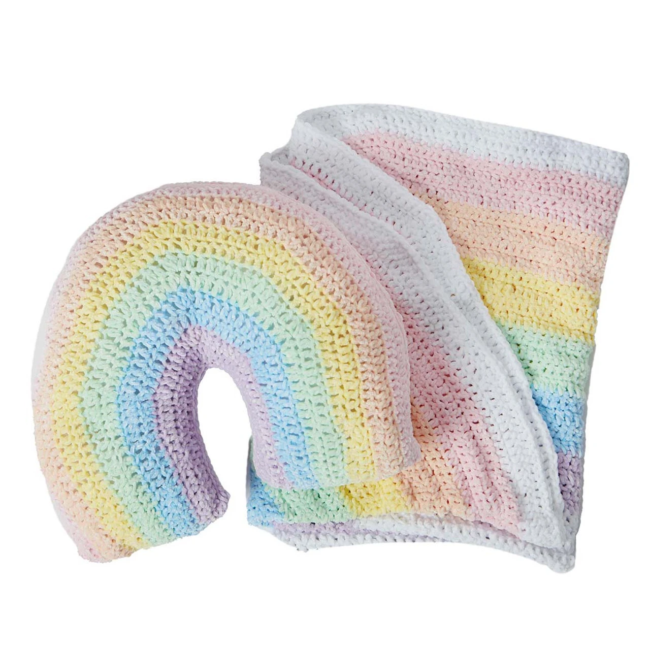 Herrschners Velvet Rainbow Blanket & Pillow Crochet Kit 4 Herrschners Velvet Rainbow Blanket & Pillow Crochet Kit - Image 2