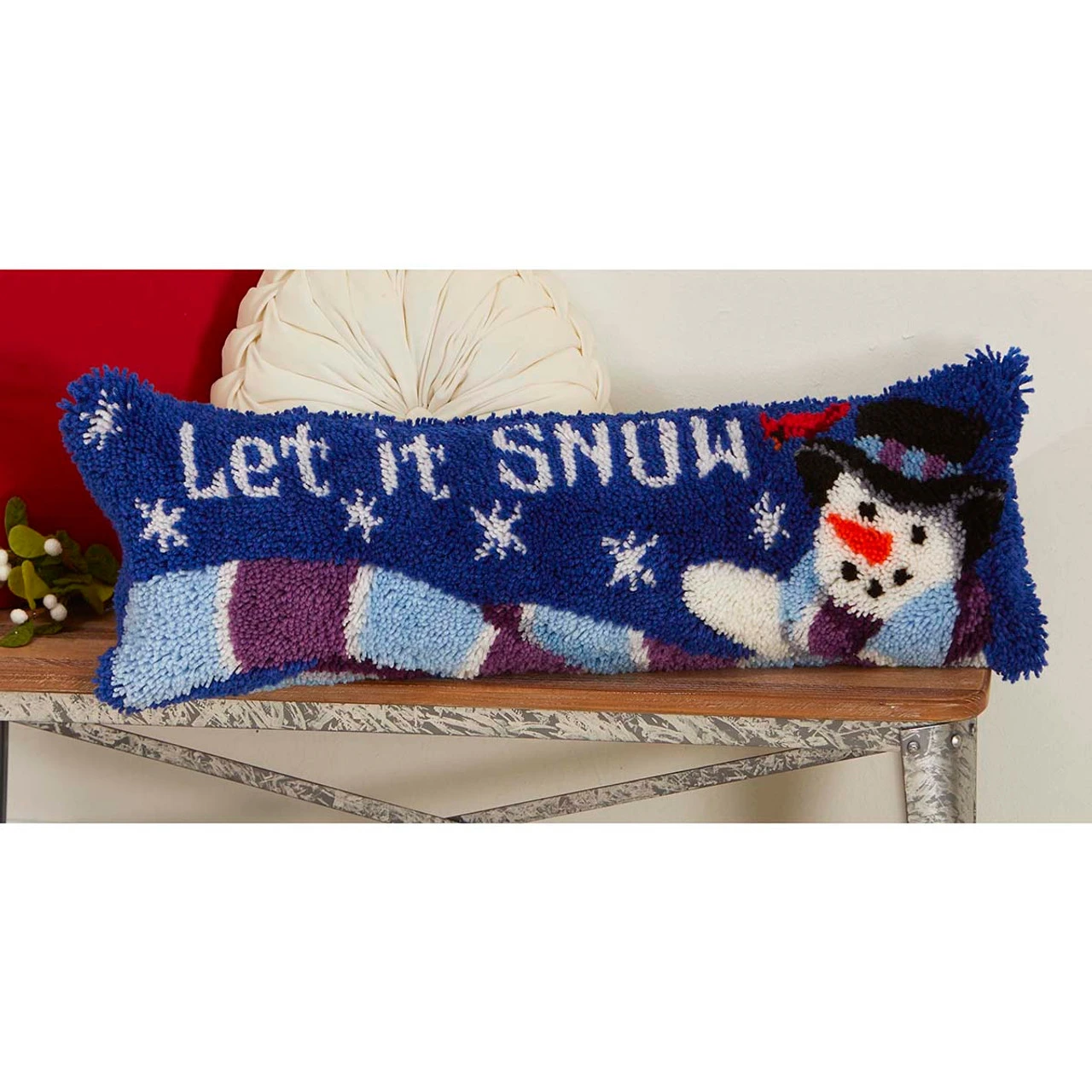 Herrschners Let It Snow Draft Dodger Latch Hook Kit 3 Herrschners Let It Snow Draft Dodger Latch Hook Kit