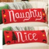 Herrschners Naughty Or Nice Reversible Pillow Latch Hook Kit -Textile Shop 552225 74366.1693464523