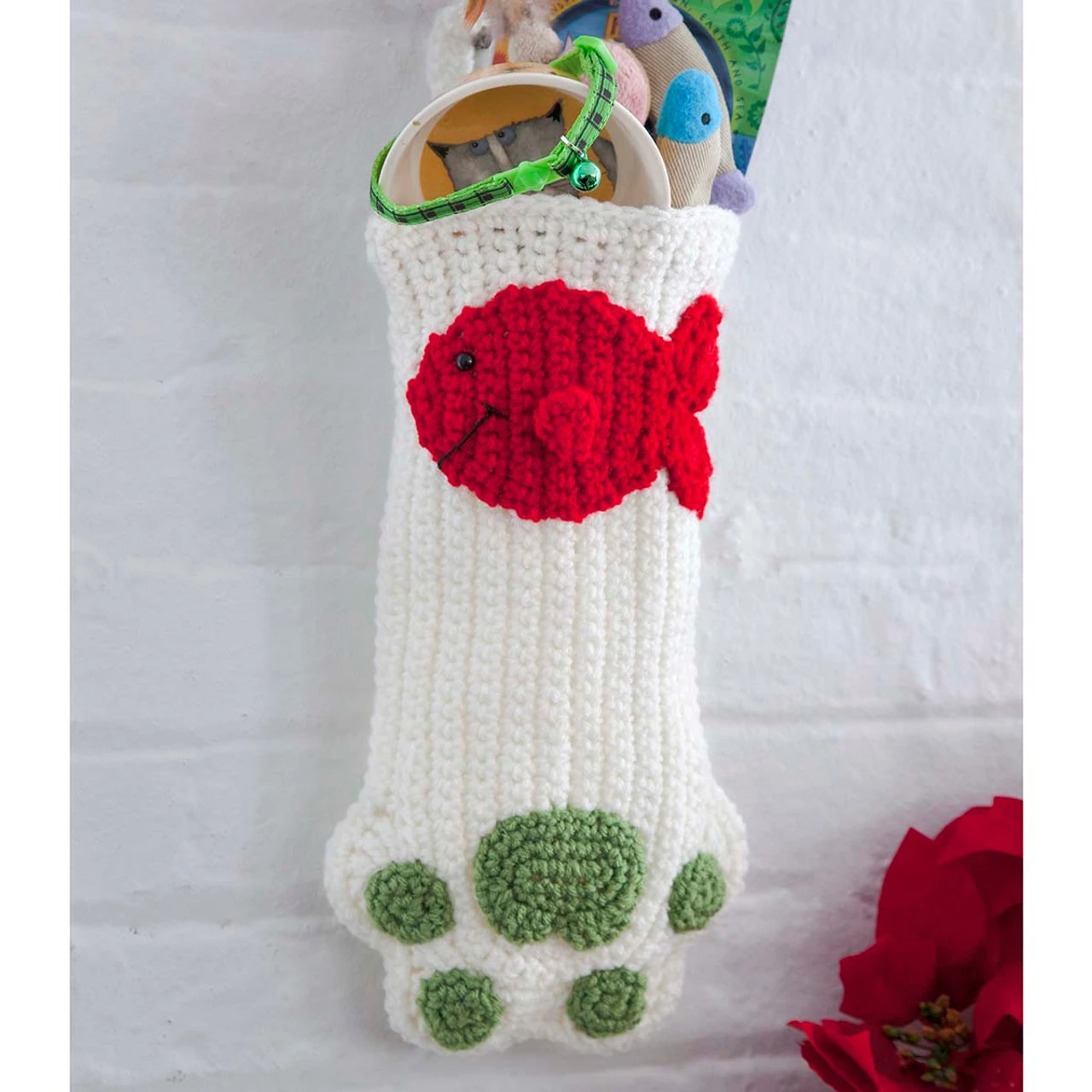 Red Heart Cat Paws Christmas Stocking Crochet Kit 3 Red Heart Cat Paws Christmas Stocking Crochet Kit