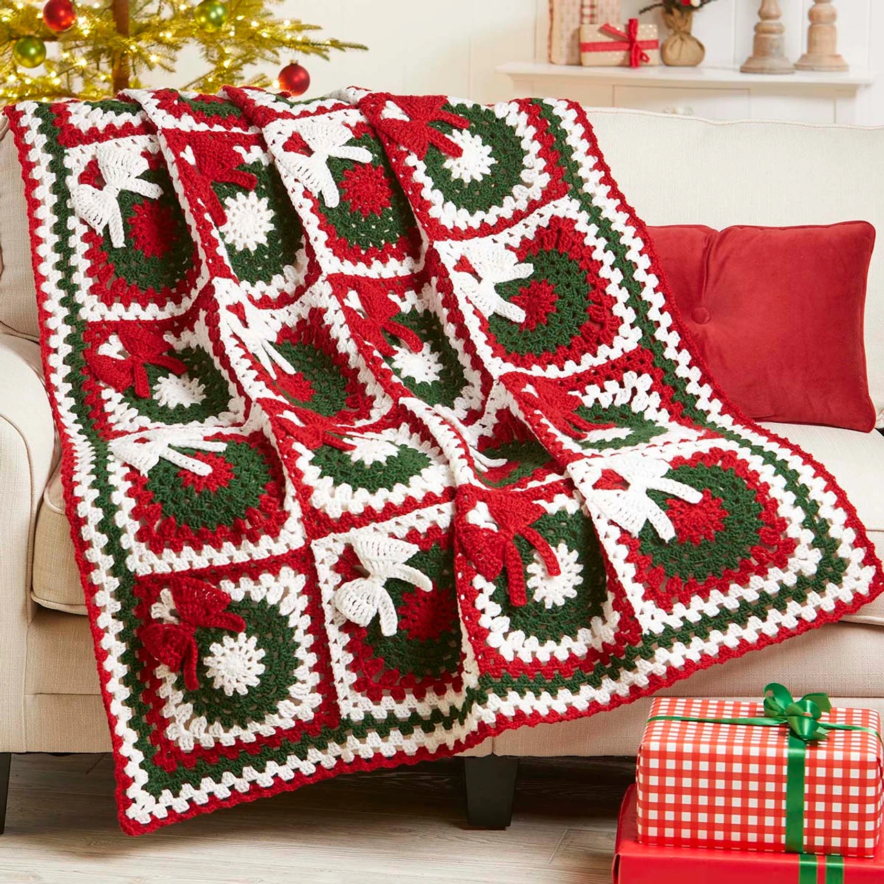 Herrschners Holiday Wreaths Afghan Crochet Kit 3 Herrschners Holiday Wreaths Afghan Crochet Kit