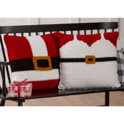 Herrschners Santa & Mrs. Claus Pillows Crochet Kit