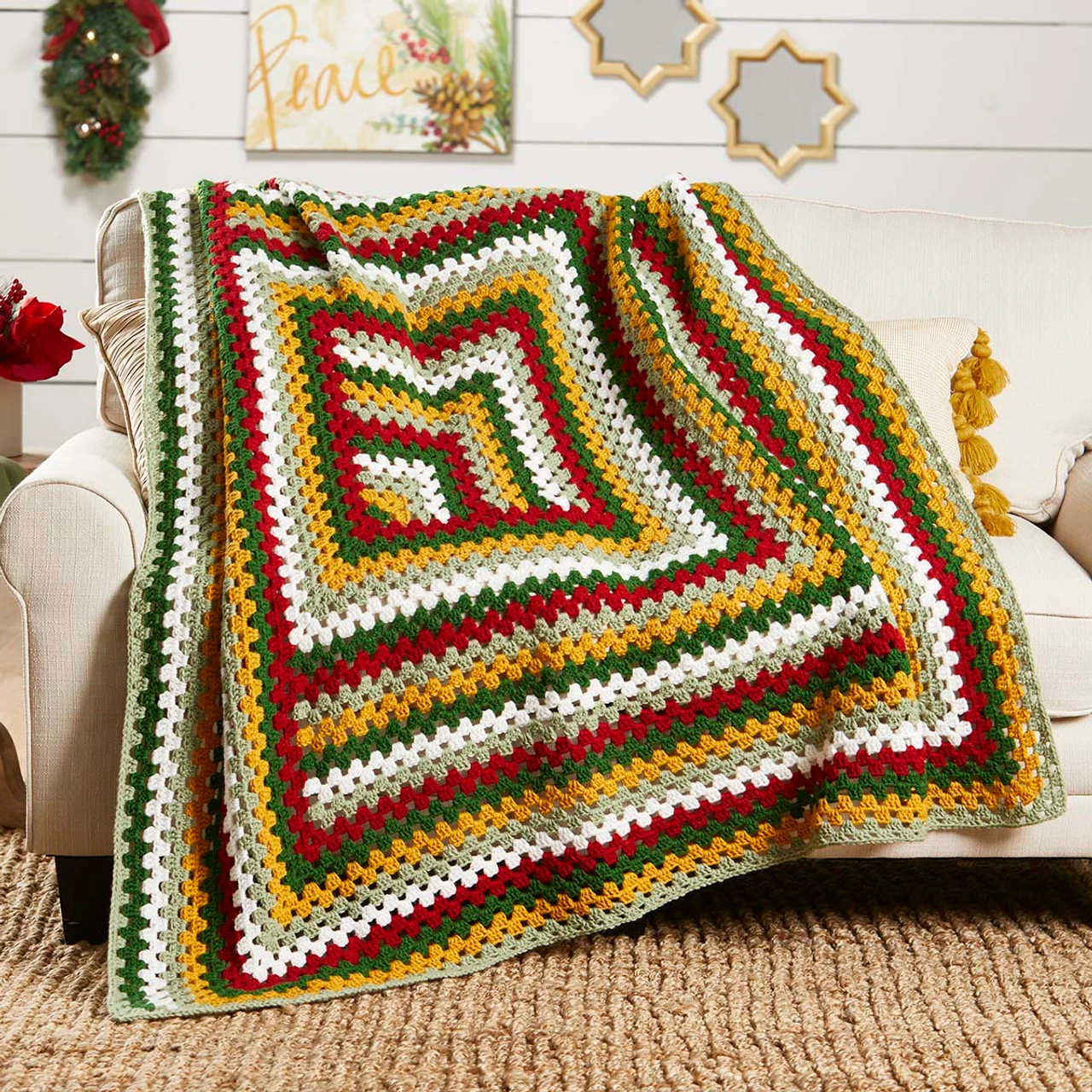 Herrschners Holly Jolly Granny Afghan Crochet Kit 3 Herrschners Holly Jolly Granny Afghan Crochet Kit