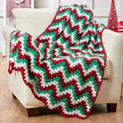 Herrschners Holiday Velvet Afghan Crochet Kit