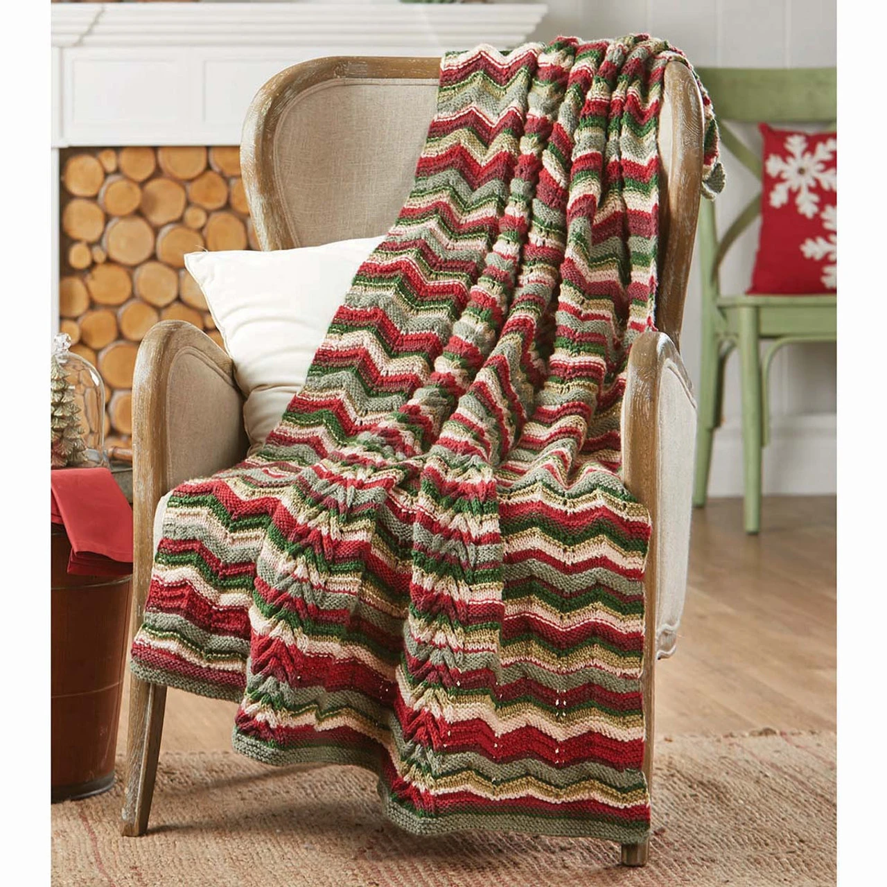Herrschners Antlers & Ripples Christmas Knit Afghan Kit 3 Herrschners Antlers & Ripples Christmas Knit Afghan Kit